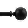 Tringle à rideau boule noire réglable 66"-120" 3/4"