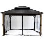 Hard Top Gazebo with Wood Finish 10' x 12'
