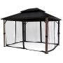 Hard Top Gazebo with Wood Finish 10' x 12'