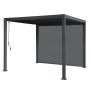 Pergola with Louver Top and Pull Wall 10' x 10' - Black