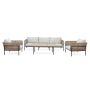 Cape Broyl Sofa Set with Wood Coffee Table-Beige