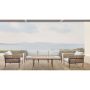Cape Broyl Sofa Set with Wood Coffee Table-Beige
