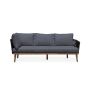 Biscay Sectional Sofa Set with Wood Coffee Table-Gray
