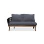Biscay Sectional Sofa Set with Wood Coffee Table-Gray