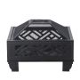 Square Wood Fire Pit 26"