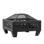 Square Wood Fire Pit 26"