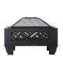Square Wood Fire Pit 26"