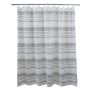 71"x71" Dot Stripe White Gray Cotton Fabric Shower Curtain