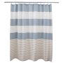 72"x72" Blue Natural with Tassels Cotton Fabric Shower Curta