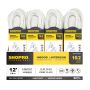 16/2 SPT-2 3-Outlet 12' Indoor Extension Cord White