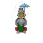 Grenouilles sous parapluie avec lumière solaire 13''