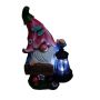 Gnome de bienvenue avec lampe solaire 11''