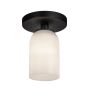 Nola 4" Semi-Flush Mount-Matte Black with Opal Glass
