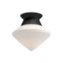 Nora 8" Flush Mount-Matte Black with Opal Glass