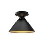 Archer 7" Flush Mount-Matte Black with Gold