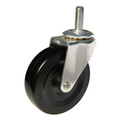 4" Black Wheel Threaded Stem Caster