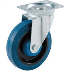 Dyna-tred 4" Blue Rubber Wheel Swivel Caster