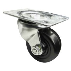 2-1/2" Black Soft Rubber Wheel Swivel Caster