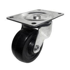 3" Black Soft Rubber Wheel Swivel Caster