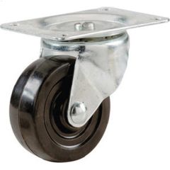 1-1/4" Black Soft Rubber Wheel Swivel Caster