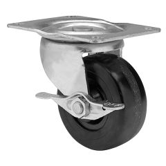 2-1/2" Black Wheel Swivel Caster With Side Brake
