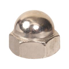 1/4-20 Nickel Standard (SAE) Acorn Cap Nut-3/Pack