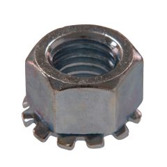 #10-24 Silver Zinc Plated Steel Keps Nut-4/Pack