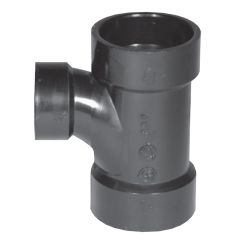4" x 4" x 2" ABS Reducing Pipe Tee