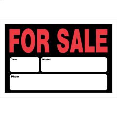 8" x 12" Red On Black For Sale Year/Model/Phone Sign