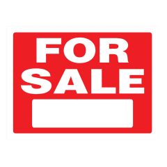 18" x 24" White On Red For Sale Heavy Duty Sign