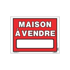 12" x 16" White On Red Maison À Vendre Corrugated Sign