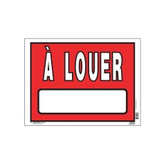 12" x 16" White On Red À Louer Corrugated Sign