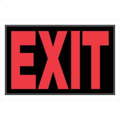 8" x 12" Red On Black Exit Sign