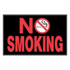 8" x 12" Red On Black No Smoking Sign
