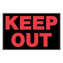 8" x 12" Red On Black Keep Out Sign
