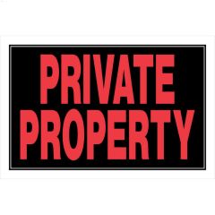 8" x 12" Red On Black Private Property Sign