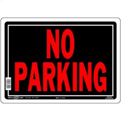 10" x 14" Fluorescent Red On Black No Parking Sign