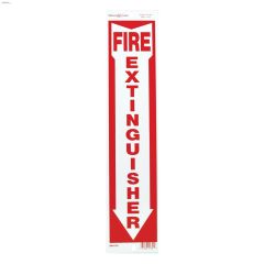 18" x 4" Red On White Fire Extinguisher Sign
