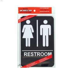 Écriteau toilettes Accessible handicapés Unisexe avec Bralle