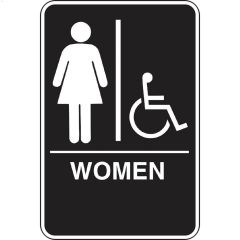 Écriteau toilettes Accessible handicapés Femmes avec Braille
