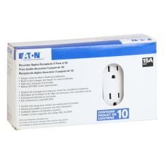 15 A White Decorator Duplex Receptacle-10/Pack