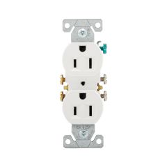 15 A White Duplex Receptacle-10/Pack