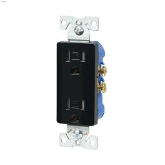 15 A Black Tamper Resistant Decorator Duplex Receptacle
