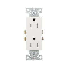 15 A White Tamper Resistant Decorator Duplex Receptacle