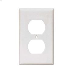 White Thermoset (1) Duplex Receptacle Wallplate-10/Pack