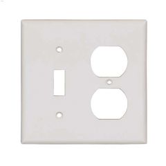 White Thermoset (1) Toggle & (1) Duplex Receptacle Wallplate