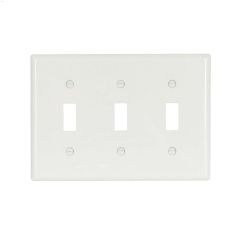 White Nylon (3) Toggle Switch Wallplate