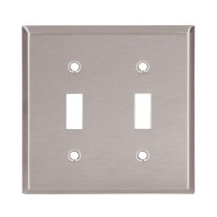 302/304 Stainless Steel (2) Toggle Switch Wallplate