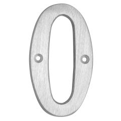 #0 - 6" Aluminum Brushed Aluminum Classic House Number