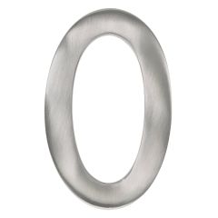 #0 - 4" Solid Metal Satin Nickel Modern House Number